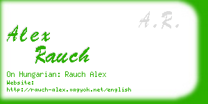 alex rauch business card